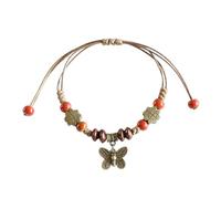 Hao Wu Xuan personalità Regolabile Ceramica Beaded Bracciale Vintage Stile Etnico Farfalla Pendente Bracciale Bohemien Bracciale Gioielli Regali