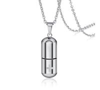 Hao Wu Xuan Pillole Aperte Capsula Collana Ciondolo per Donne Uomini in Acciaio Inox Medicina Porta Capsule Gioielli