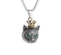 Hao Wu Xuan retrò Punk Crown Cat Queen Ciondolo Collana per Uomini e Donne Personalizzato Cool Hip Hop Rock Party Maglione Catena Accessori