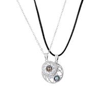 Hao Wu Xuan Romantico 100 Lingua Ti Amo Sole Luna Coppia Pendente Collana Moda Uomini Donne Accessori per Il Partito