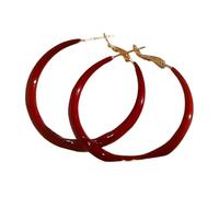 Hao Wu Xuan Semplice Squisita Moda Selvaggio Grande Cerchio Rosso Orecchini Gioielli di Nicchia Senior Senso Orecchini per Le Donne