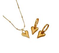 Hao Wu Xuan Set Collana e Orecchini in Forma di Cuore - Regalo di Festa di Compleanno con Cuore per Donne