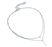 Hao Wu Xuan Set di collane geometriche geometriche in oro in cristallo semplice per donna, charms di moda con strass quadrato gioielli vintage femminili 2022