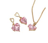 Hao Wu Xuan Set di cristalli rosa a forma di cuore Y2K per donne Elegante e raffinato pendente e collane per feste