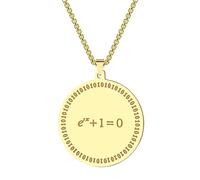 Hao Wu Xuan Sintesi della Catena di Corda Ciondolo dell'identità di Euler per Donne Insegnante di Matematica Equazione del Collare Giallo Regalo Collana
