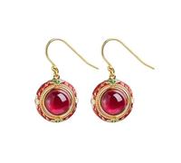 Hao Wu Xuan Smalto Colorato Floreale Fiore Corniola Naturale Set di Gioielli Palazzo Stile Anello Vintage Antico Oro Artigianato Orecchini per Le Donne