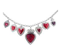 Hao Wu Xuan Smalto Rosso Sacro Cuore Amuleto Pendente Collana Dio Corona in Acciaio Inox Catena Collane Cristiano Messicano Holic Gioielli