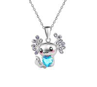 Hao Wu Xuan Sorridente t Blu Zircone Cuore Moda Ciondolo Collana Squisiti Gioielli da Signore Accessori Regalo di Compleanno
