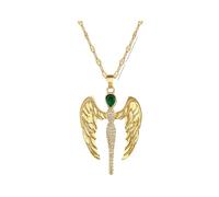 Hao Wu Xuan Splendido Angelo Croce Pendente Donne Moda Versatile Oro in Acciaio Inox bambù Catena Gioielli Regalo