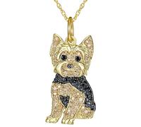 Hao Wu Xuan Squisita Collana con Ciondolo Yorkshire Carino Gioielli da Donna Eleganti per Cuccioli di Animali Accessori per Animali Regali di Compleanno per Gli Amanti dei Cani