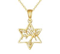 Hao Wu Xuan Squisita Stella d'oro a Sei Punte Albero della Vita Ciondolo Collana per Le Donne Moda Donna Gioielli Quotidiani Accessori Regali della Madre
