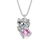 Hao Wu Xuan Squisito Cuore Rosa Cristallo Unicorno Pendente Collana per Ragazza Moda Principessa Fiaba Collana Gioielli per Il Partito Regali di Compleanno