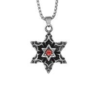 Hao Wu Xuan Stella a Sei Punte di David Pendenti Gemma collane 316L in Acciaio Inox Uomini Catena Hip Hop Rock per Gioielli Maschili Regalo