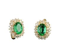 Hao Wu Xuan Temperamento Verde Zircone Orecchini per Le Donne Vintage di Lusso Festa di Nozze Gioielli Regali di Uso Quotidiano