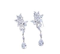Hao Wu Xuan Tendenza Europea e Americana intarsiata zircone Scintillante Irregolare Ciondolo Orecchio Clip per Le Donne Fidanzamento Sposa Festa di Nozze Gioielli