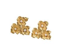 Hao Wu Xuan Trend Fiore Goccia Orecchini per Le Donne Moda Mamma Imitazione Perla Texture Grande Orecchino Amante Compleanno Piercing Gioielli Regalo