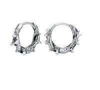 Hao Wu Xuan Uomini Cool Gothic Hoop Huggie Orecchini, retrò Colore Argento in Acciaio Inox Orecchino Regali a papà Padre Fidanzato BFF