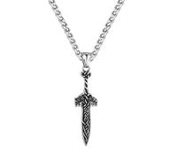 Hao Wu Xuan Vichingo Spada Collane Uomini Norreno Cavaliere Nodo Celtico Rune Autodifesa in Acciaio Inox Pendente Scandinavo Amuleto Punk Gioielli