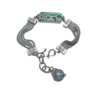 Hao Wu Xuan Vintage Palace Style Squisito Smalto Verde Gazza Bracciale per Le Donne Classico Catena Grossolana Braccialetti r Gioielli