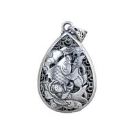 Hao Wu Xuan Vintage r Stile Nazionale Inciso Fiore di Loto Goccia Goccia Pendente Classico in Collana Chiglia Catena Charm Gioielli