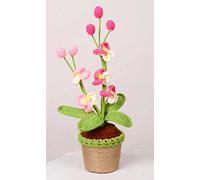 HAOBANGBEIJIA Orchidea Phalaenopsis artificiale, fatta a mano all'uncinetto, per casa e ufficio, decorazione per casa e ufficio, regalo decorativo per amanti o famiglie