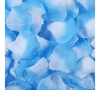Haobase 2000 petali di rosa artificiali, petali di rosa finti per San Valentino, proposte, matrimoni, decorazione da spargere sulla tavola (blu + bianco)