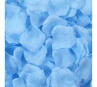 Haobase 2000 petali di rosa artificiali, petali di rosa finti per San Valentino, proposte, matrimoni, decorazione da spargere sulla tavola (azzurro)