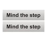 Haobase - Adesivo in vinile autoadesivo con scritta "Caution Mind The Step", 20 cm x 5 cm