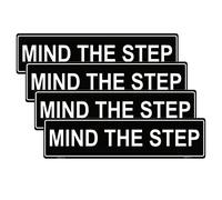 Haobase Adesivo in vinile autoadesivo con scritta "Mind The Step, 20 cm x 5 cm, 4 pezzi
