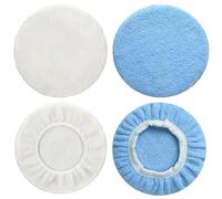 HAOBIN 4 Pezzi Coperte per Lucidatura in Lana di Pecora e Microfibra,Compatibili con Lucidatrici Auto a Batteria CE-CB 18/254 Li e CC-PO 90, Taglia 220-250 mm - Ideale per la Cura della Vernice Auto