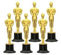 HAOBIN 6 PCS Statue Trofeo d'oro Piccole Coppe di Plastica da Trofeo Oro Statuette di Trofei Coppe E Trofei Calcio Mini Trofei da Premio per Giochi, Sport, Competizioni Scolastiche (6pcs)