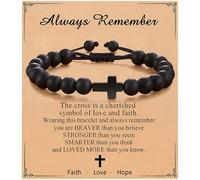 HAOBIN Regali per Prima Comunione Maschio bracciale a croce per battesimo Regalo di battesimo per Bambini Regalo di battesimo per ragazzi regali cristiani originali per il battesimo