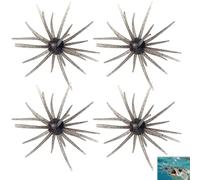 HAOBIN Set di 4 esche artificiali galleggianti in riccio con squame glitterate, esche morbide di riccio per la pesca in fiume, trota, acqua salata, pesce gatto, lago (nero)