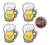 HAOBIN Spilla a forma di boccale di birra, set di 4 pezzi, con spilla a forma di boccale di Oktoberfest per uomini e donne, accessorio Trachten Gaudiknopf Wiesn, regalo per festa