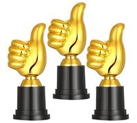 HAOBIN Statue Trofeo d'oro Pollice Oro Statuette di Trofei Piccole Coppe di Plastica da Trofeo Coppe E Trofei Calcio Mini Trofei da Premio per Sport,Competizioni Scolastiche (3)