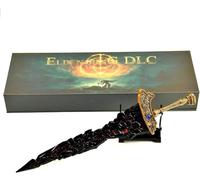 haobook Eldens Rings Spada Nera di Maliketh 30 cm Spada da Collezione in Metallo con Supporto da Esposizione Scatola Regalo Decorazione da Scrivania a Tema Gioco Regalo Perfetto per i Giocatori