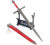 haobook Replica della Spada Lordsworn's Greatsword di Elden Ring - Spada da Cavaliere in Metallo da 8.7 in con Supporto Action Figure Gioco Collezione Decorazione da scrivania Forniture