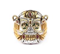 Haobook The Expendables Lucky Ring Stallone Skull Anelli Rame Gotico Vintage Gioiellieri Biker Cocktail Party Loop Regali di Halloween per uomo,Q