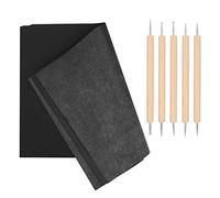 HAOCHEN 100 Fogli di Carta per Trasferimento, Carbonio Carta da Ricalco, A4 Carta Carbone con 5 Stilo per Goffratura, Carta Copiativa per Stencil in Tessuti, Carta, Legno, Tela- Nero