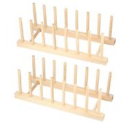 HAOCHEN 2 PCS Scolapiatti da Appoggio, Porta Bottiglie Acqua, Portapiatti, Scola Piatti, Cestello Portabottiglie, Scolapiatti Legno per Libro, Piatti, Tazze, Cd, Bicchiere per Vino