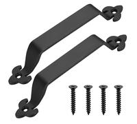 HAOCHEN 2 Pz Maniglia Porta Scorrevole, Maniglie per Porte Nere, Retrò Maniglie per Mobili da Cucina, Maniglia per Porta Esterna e Interna, Maniglie per Armadio, Giardino, Garage, Capannone, 21,5 cm