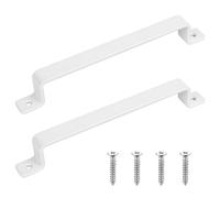 HAOCHEN Maniglie per porte in ghisa massiccia dal design retrò, set di 2, bianco, ideali per esterni, garage, armadietti e interni (230X290MM)