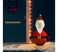 HaoChrymec Babbo Natale decorativo con 120 LED in tessuto, rosso, 120 cm | 8 modalità luminose, 120 LED, struttura in tessuto spesso, base in acciaio, cavo da 5 m, alimentazione USB 5V