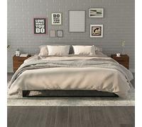 HaoChrymec Comodini 2 Pezzi, Effetto Rovere Marrone con Gambe Metalliche, Set di Tavolini da Notte con 2 Cassetti, Stile Industriale Moderno, per Camera da Letto o Soggiorno, 40 x 35 x 47.5 cm