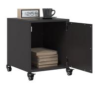HaoChrymec Comodini 2 Pezzi, Nero con Ruote, Acciaio Laminato a Freddo, Design Moderno, Cassettiera Camera da Letto o Tavolino Divano, 36 x 39 x 43.5 cm