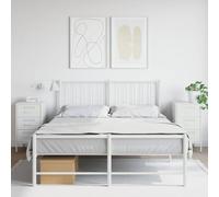 HaoChrymec Comodini 2 Pezzi, Stile Industriale con 3 Cassetti, Acciaio Laminato a Freddo Bianco, Cassettiera Camera da Letto o Tavolino Divano, Piedini Regolabili, 36 x 39 x 68 cm