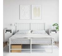 HaoChrymec Comodini 2 Pezzi, Stile Industriale in Acciaio Laminato a Freddo, Bianco con Anta e 2 Scomparti, Cassettiera Camera da Letto o Tavolino Divano, 36 x 39 x 68 cm