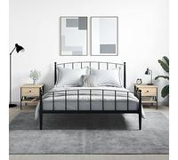 HaoChrymec Comodini 2 Pezzi, Stile Industriale in Legno Rovere e Ferro, con Piedini Regolabili, Cassettiera Camera da Letto, Set di 2 Comodini Moderni, 40 x 42 x 45 cm