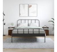 HaoChrymec Comodini Camera da Letto 2 Pezzi, Effetto Rovere con Struttura in Ferro, Design Industriale, Gambe Regolabili, Set di Tavolini da Notte o Mobiletti con Cassetti, 34 x 35.5 x 50 cm