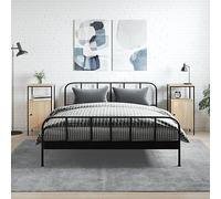 HaoChrymec Comodini Camera da Letto 2 Pezzi, Stile Industriale con Gambe Regolabili, Legno Rovere e Struttura Ferro, Cassettiera o Tavolino da Notte, 41 x 31 x 80 cm